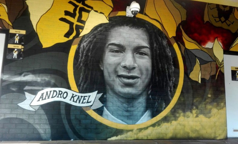 Graffiti voor Andro onder de B-side van het NAC-stadion.<br>Bron: bndestem